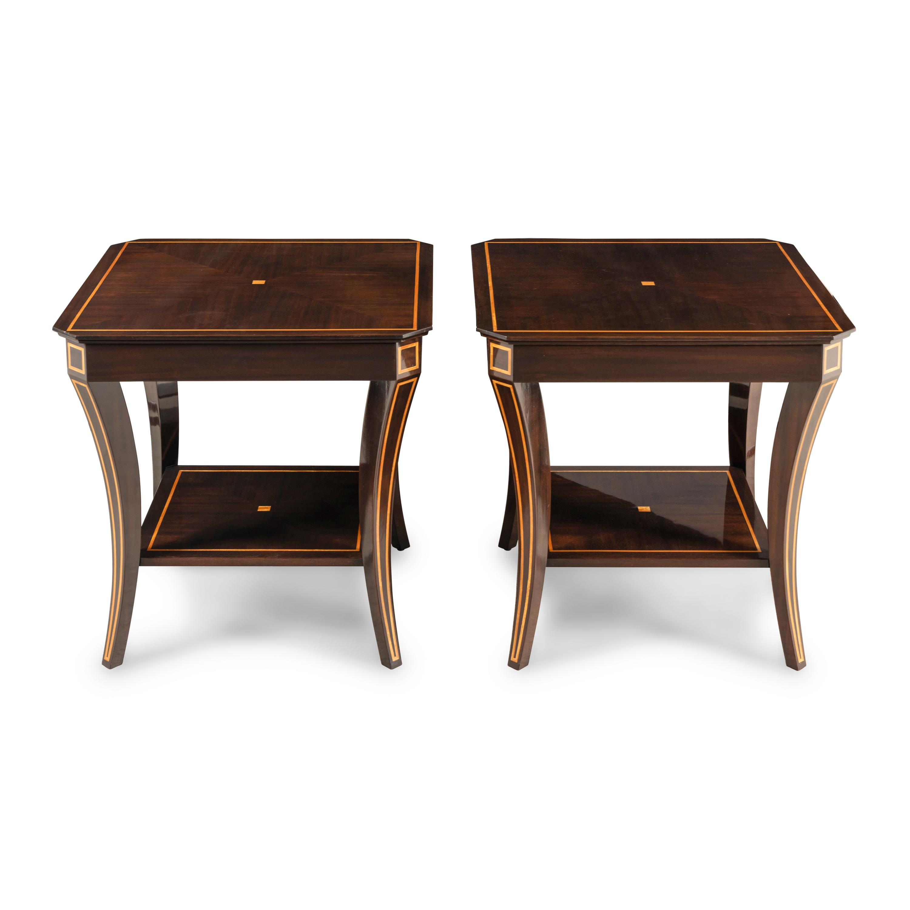 A Pair of Contemporary Mahogany Side Tables
