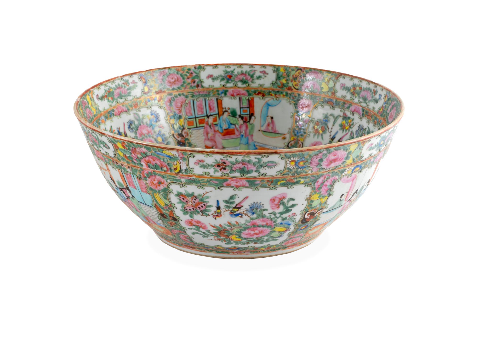A Large Chinese Famile Rose Porcelain Bowl — 19TH CENTURY