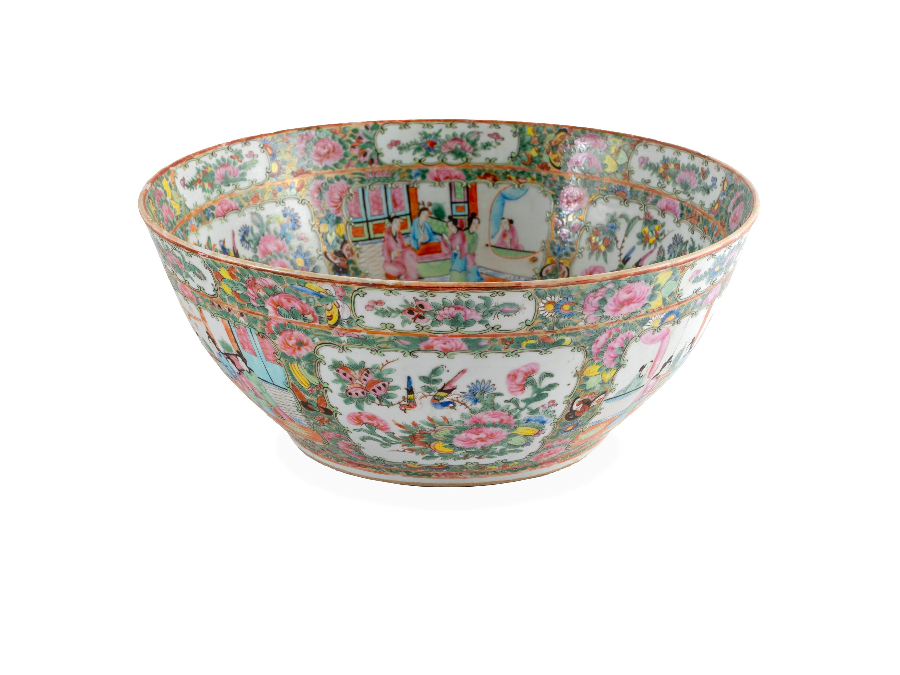 A Large Chinese Famile Rose Porcelain Bowl — 19TH CENTURY