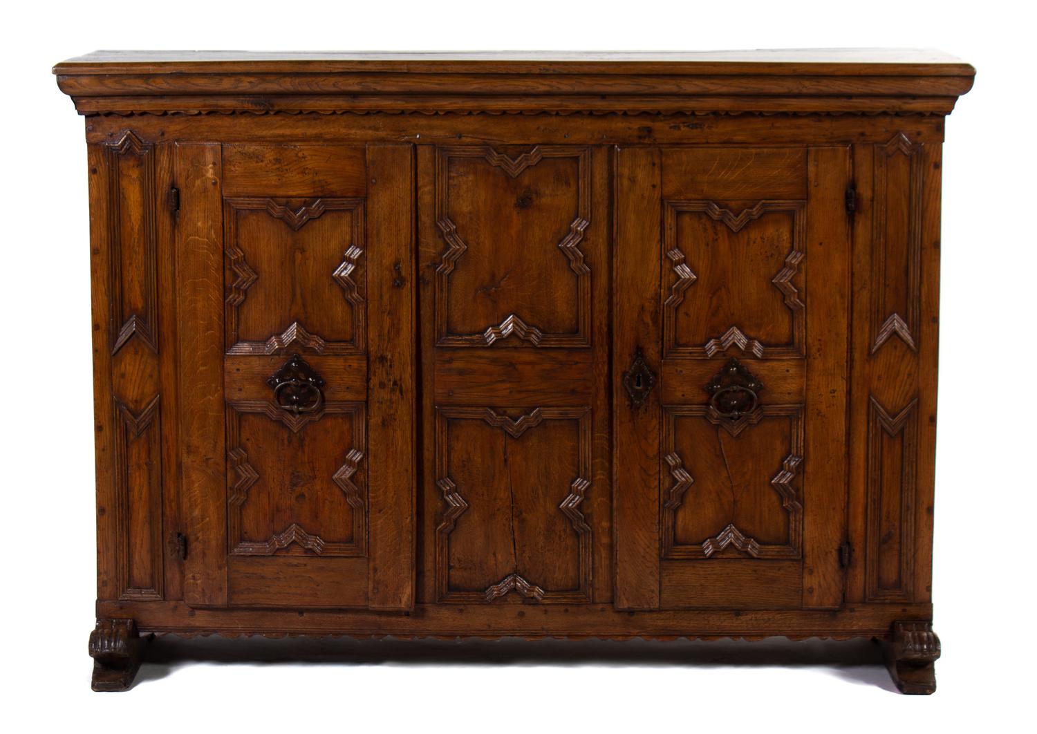 An Italian Baroque Oak Cabinet