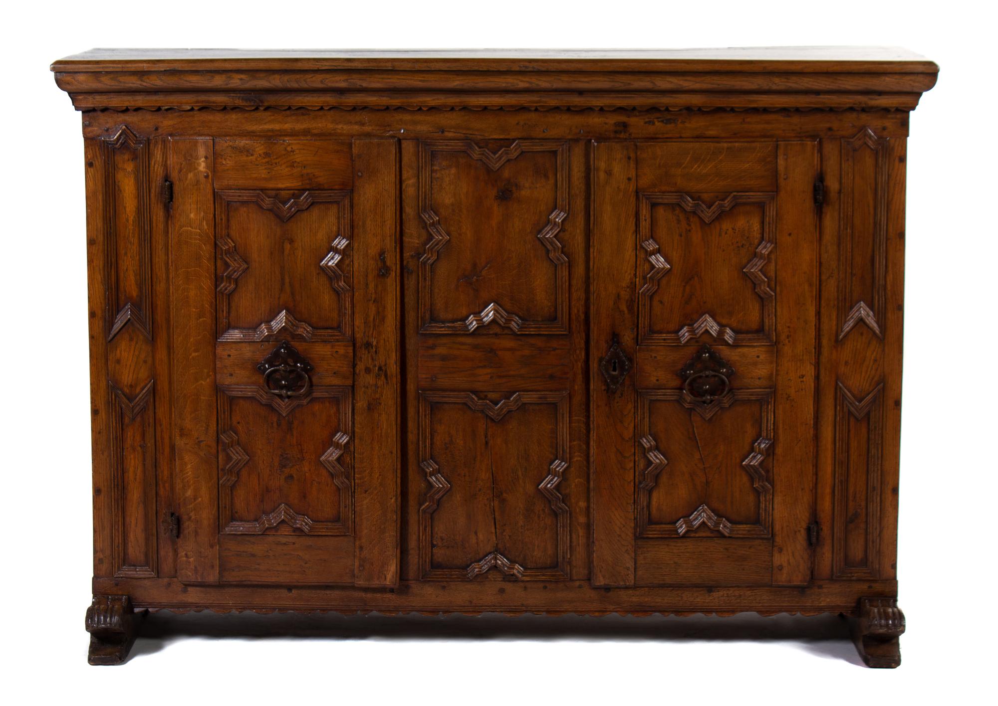 An Italian Baroque Oak Cabinet