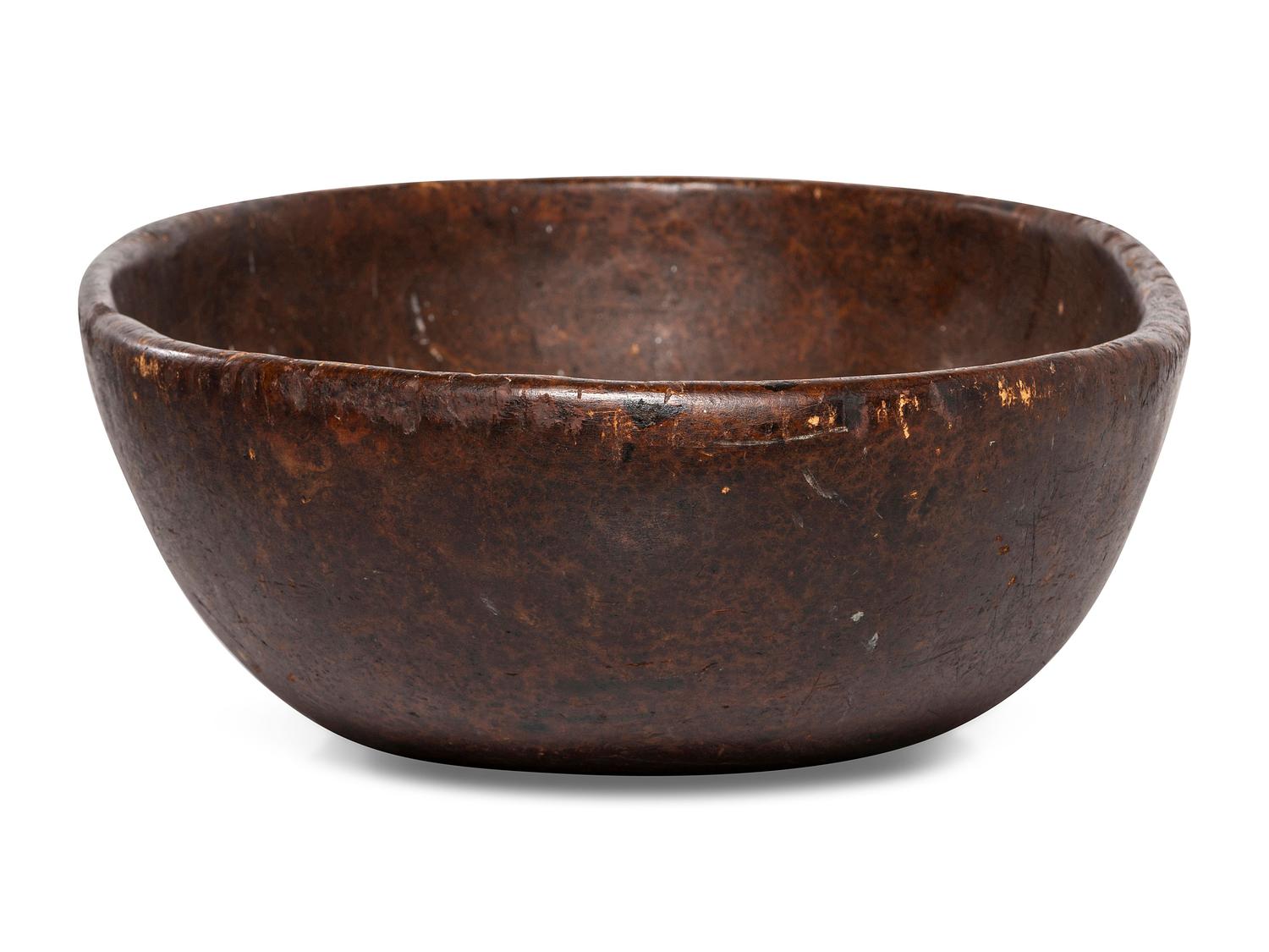A Large Burl Maple or Ash Dough Bowl