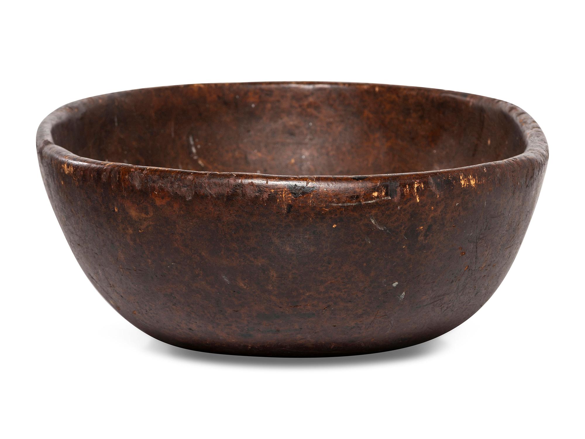A Large Burl Maple or Ash Dough Bowl