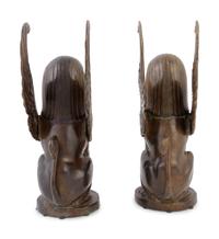 A Pair of Continental Bronze Sphinxes
