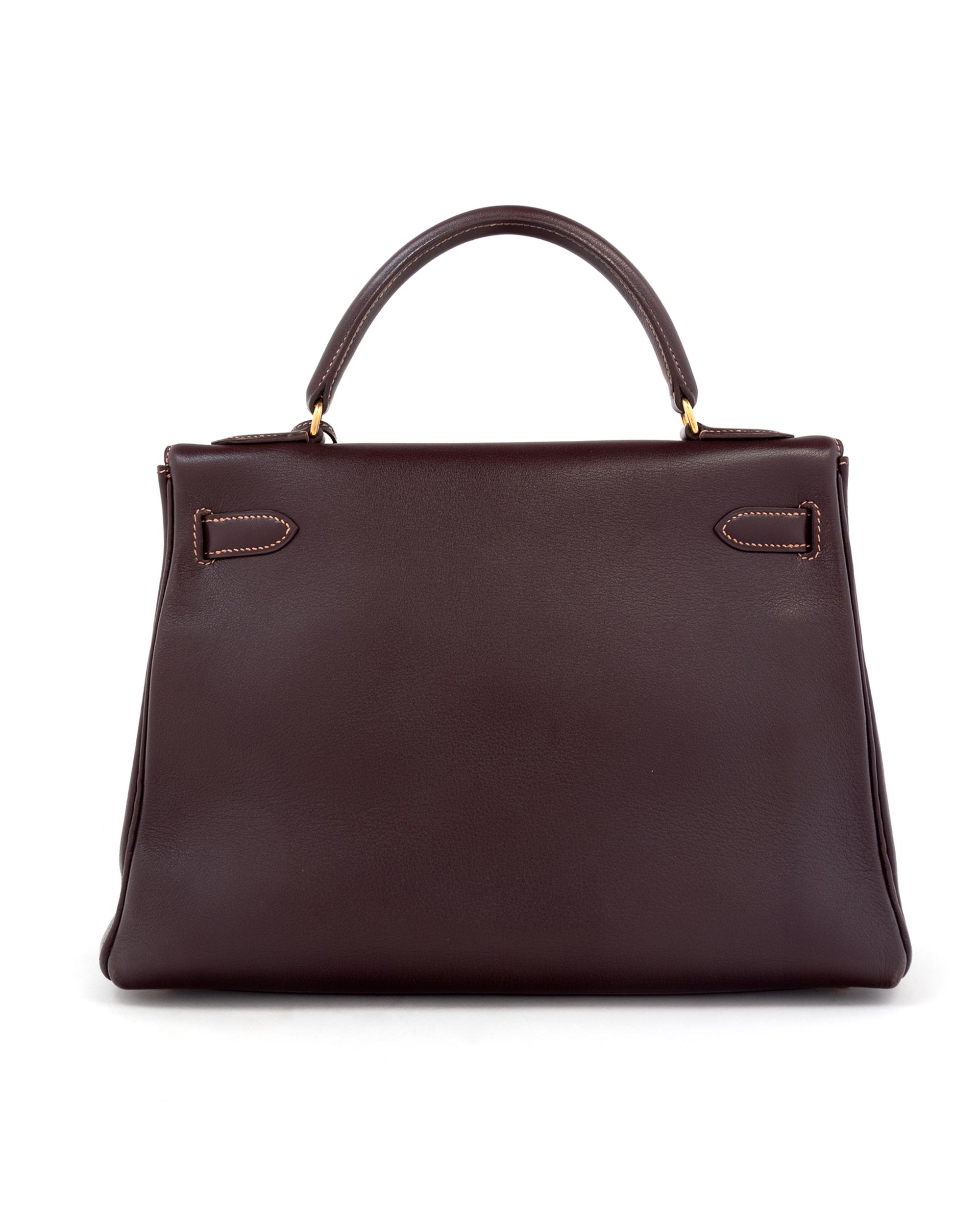 Hermès Dark Brown Leather 32cm Kelly Bag, 1998