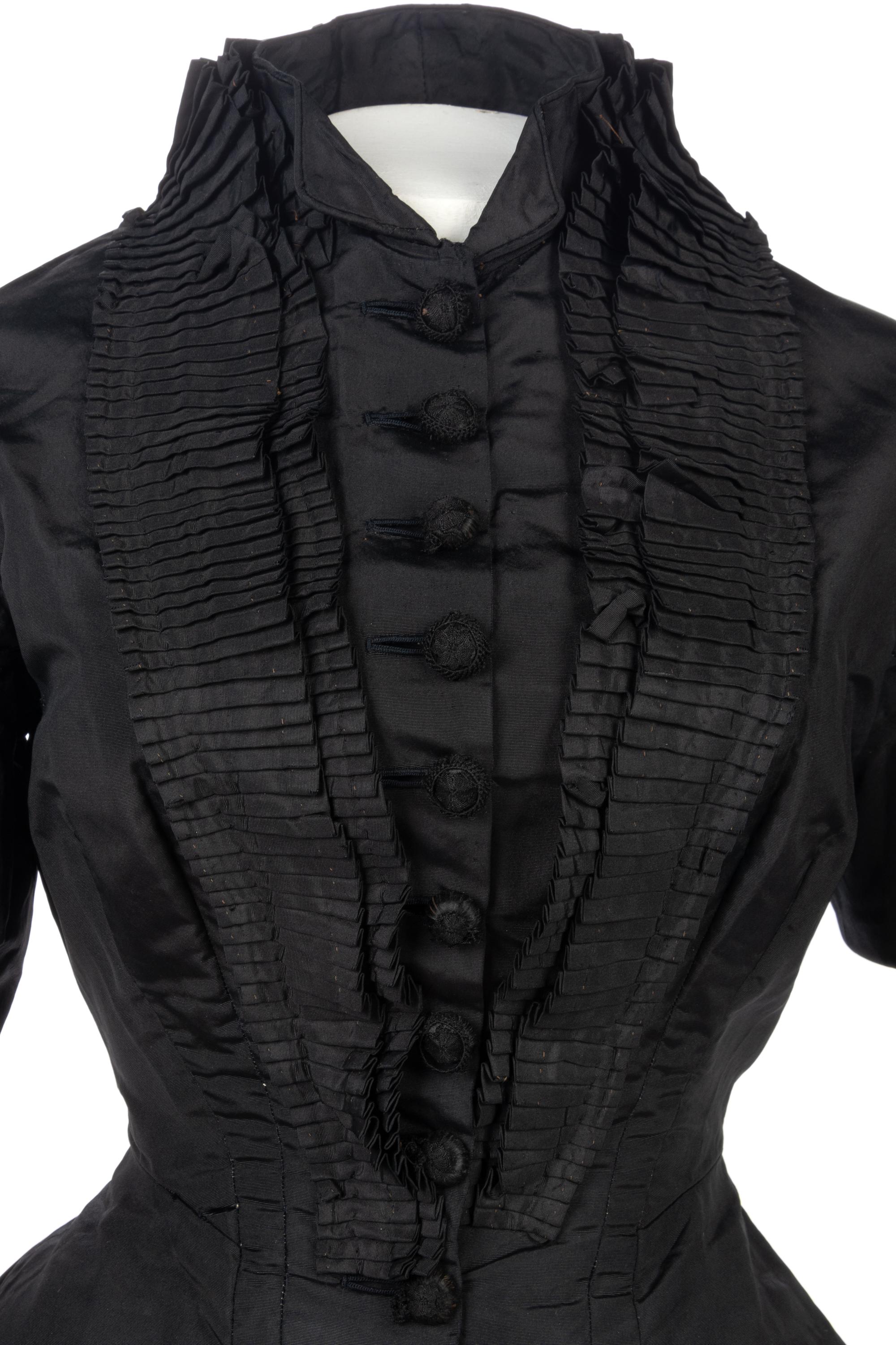 Two Silk Taffeta Evening Bodices, 1880s