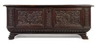 An Italian Walnut Cassone Height 26 1/2 x width 66 x depth 21 1/2 inches. — 17TH CENTURY