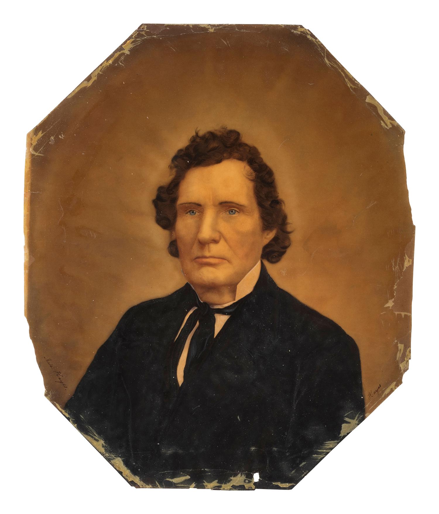 Enslavement & Abolition [STEVENS, Thaddeus (1792-1868)]. Ivorytype of abolitionist and congressman Thaddeus Stevens. Ca 1867.