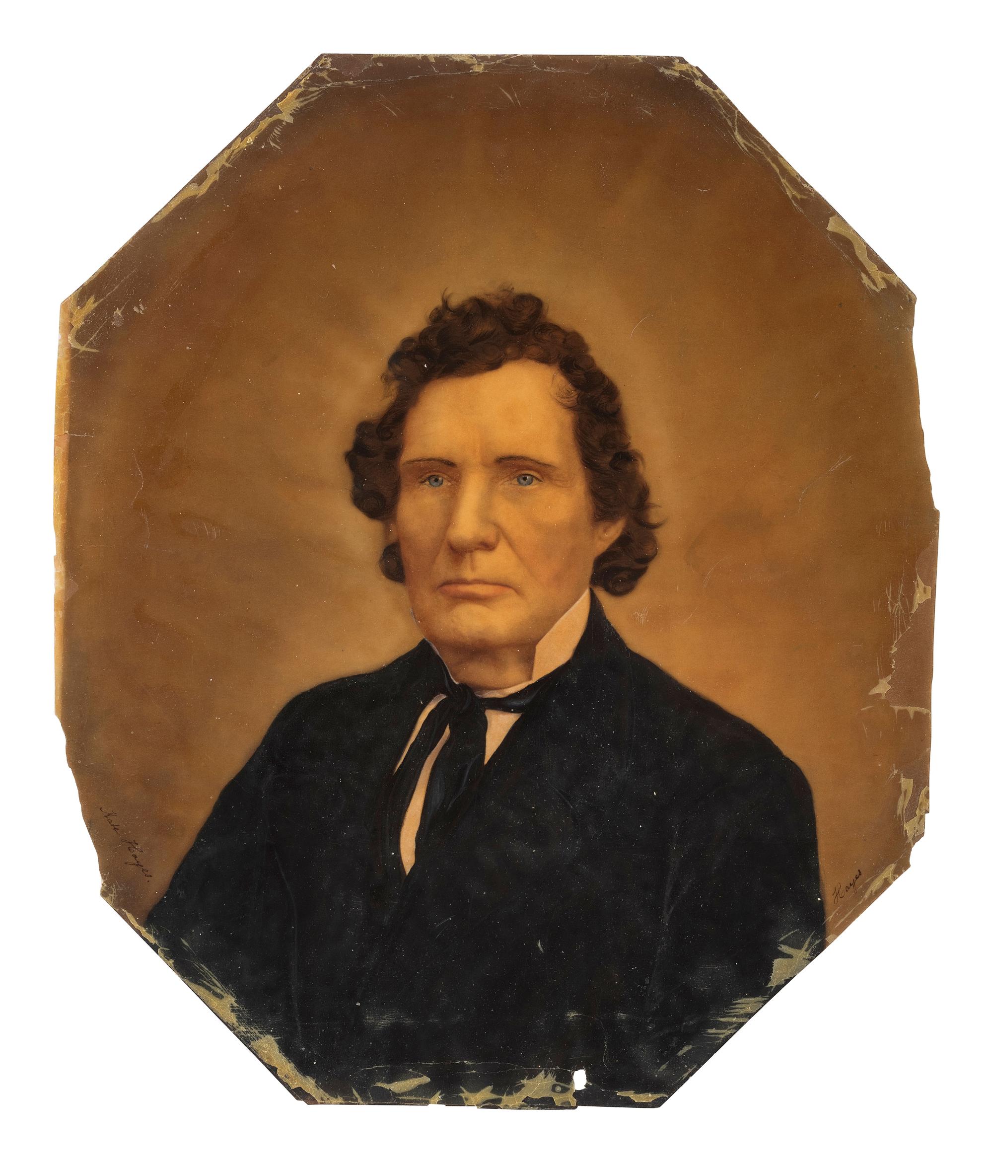 Enslavement & Abolition [STEVENS, Thaddeus (1792-1868)]. Ivorytype of abolitionist and congressman Thaddeus Stevens. Ca 1867.