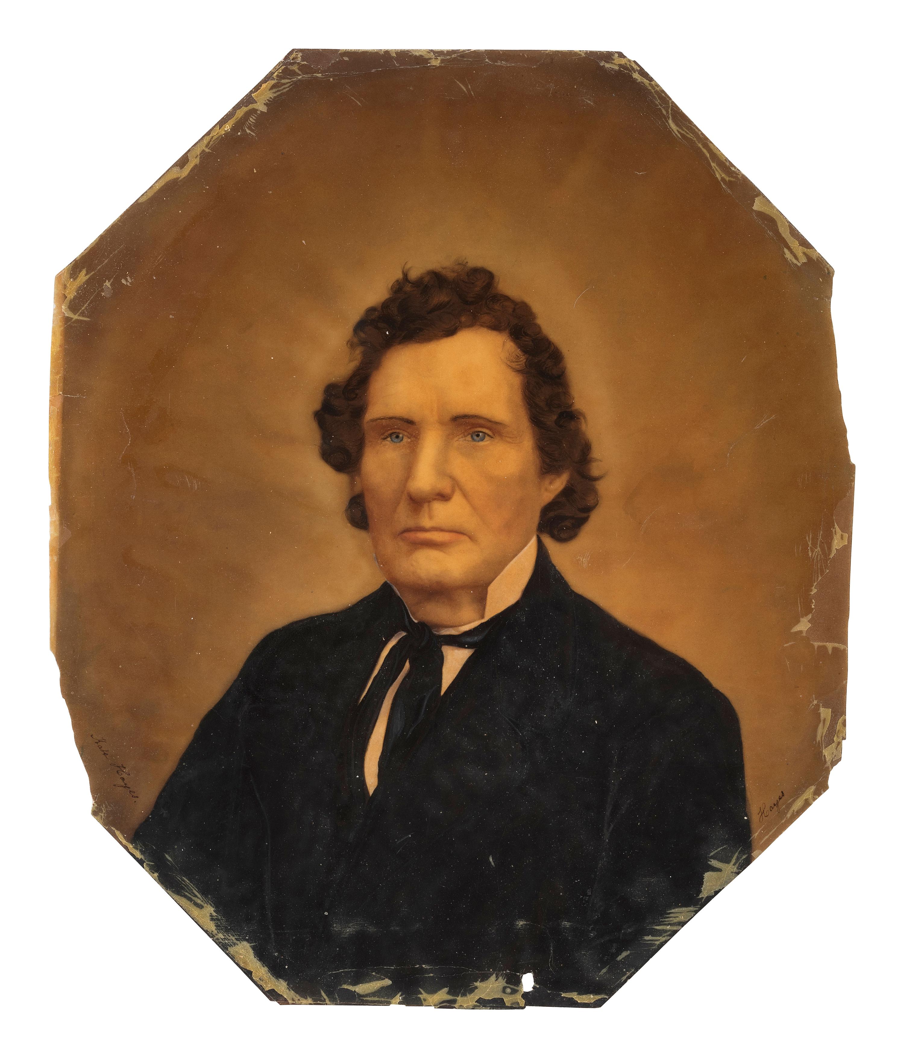 Enslavement & Abolition [STEVENS, Thaddeus (1792-1868)]. Ivorytype of abolitionist and congressman Thaddeus Stevens. Ca 1867.