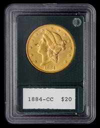 A United States 1884-CC Liberty Head $20 Gold Coin
