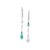 DIAMOND AND GREEN TOURMALINE EARRINGS