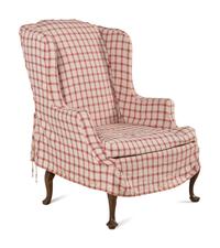 A Queen Anne Style Walnut Wingback Chair