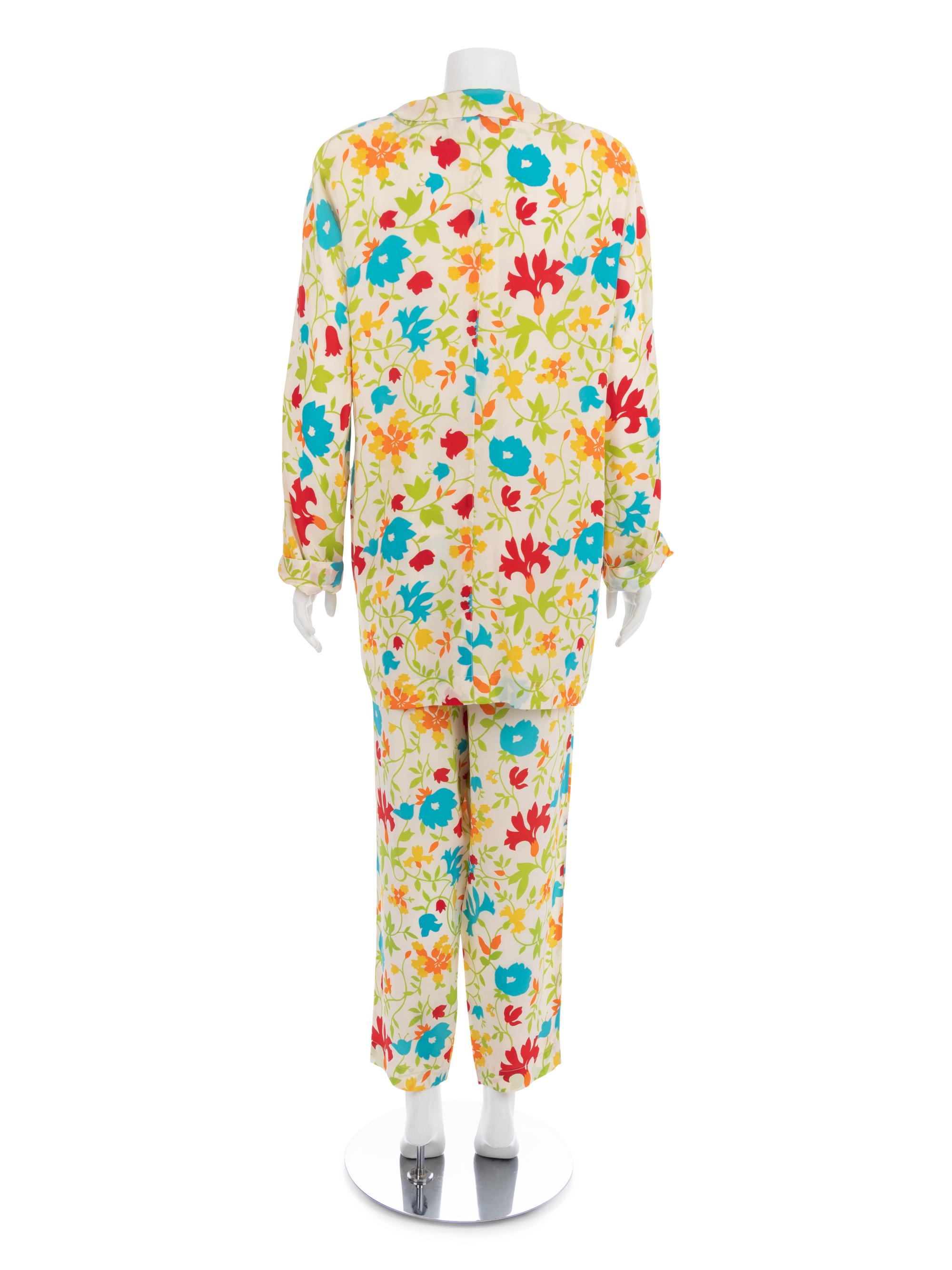 Four Jean Muir Floral Pant Ensembles, 1980-90s