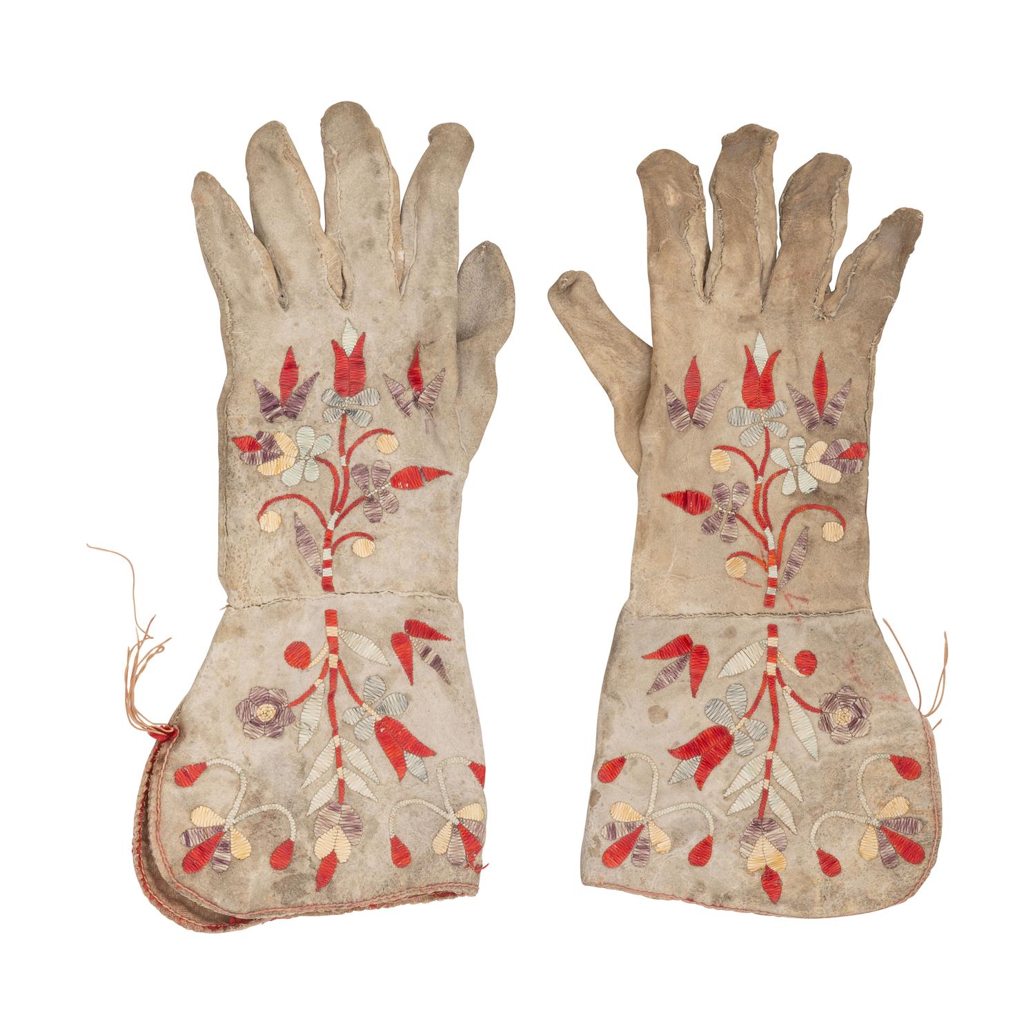 Eastern Sioux Quilled Gauntlets