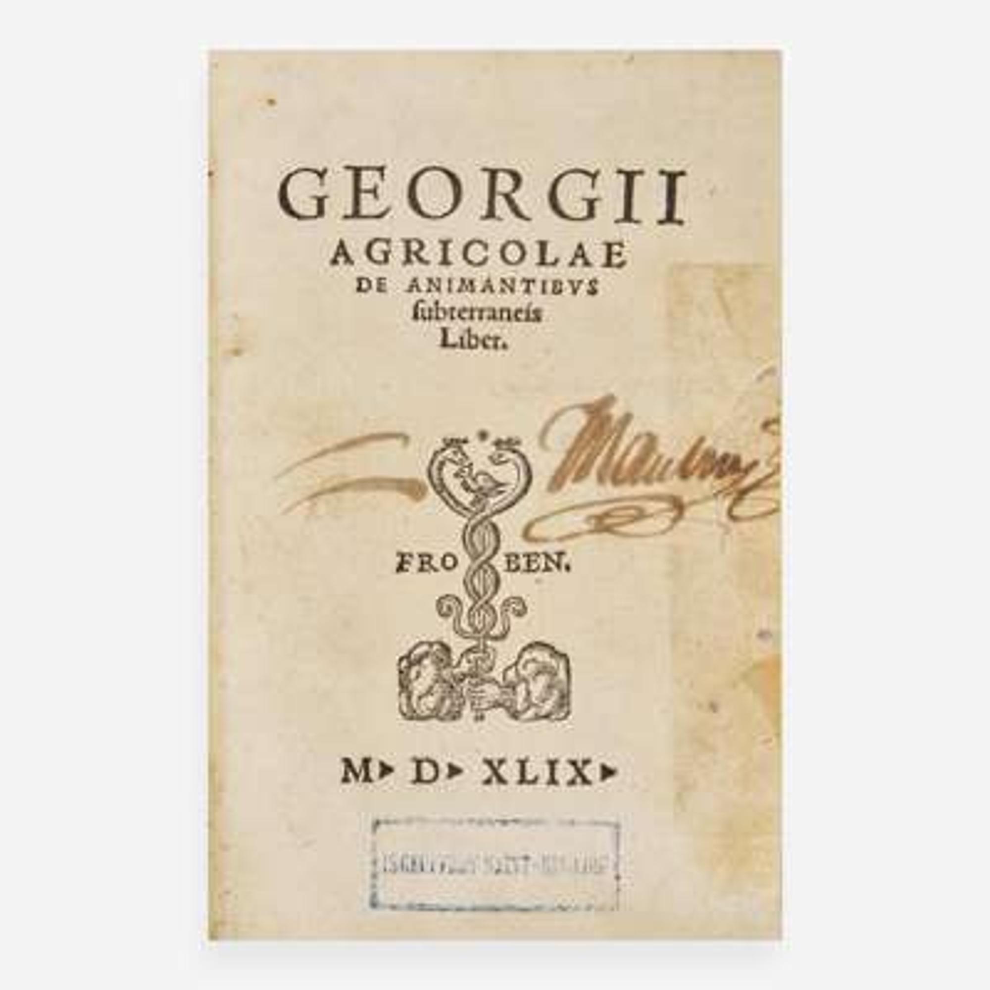 [Natural History] Agricola, Georgius (Georg Bauer) De animantibus subterraneis liber