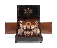 A Napoleon III Brass Inlaid and Ebonized Cave à Liqueur