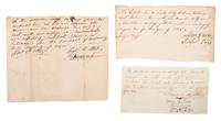 [SLAVERY & ABOLITION]. A group of 3 manuscript statements certifying the work of Maryland constables to suppress "tumultuous meetings" of African Americans. Ca 1820s-1830s.