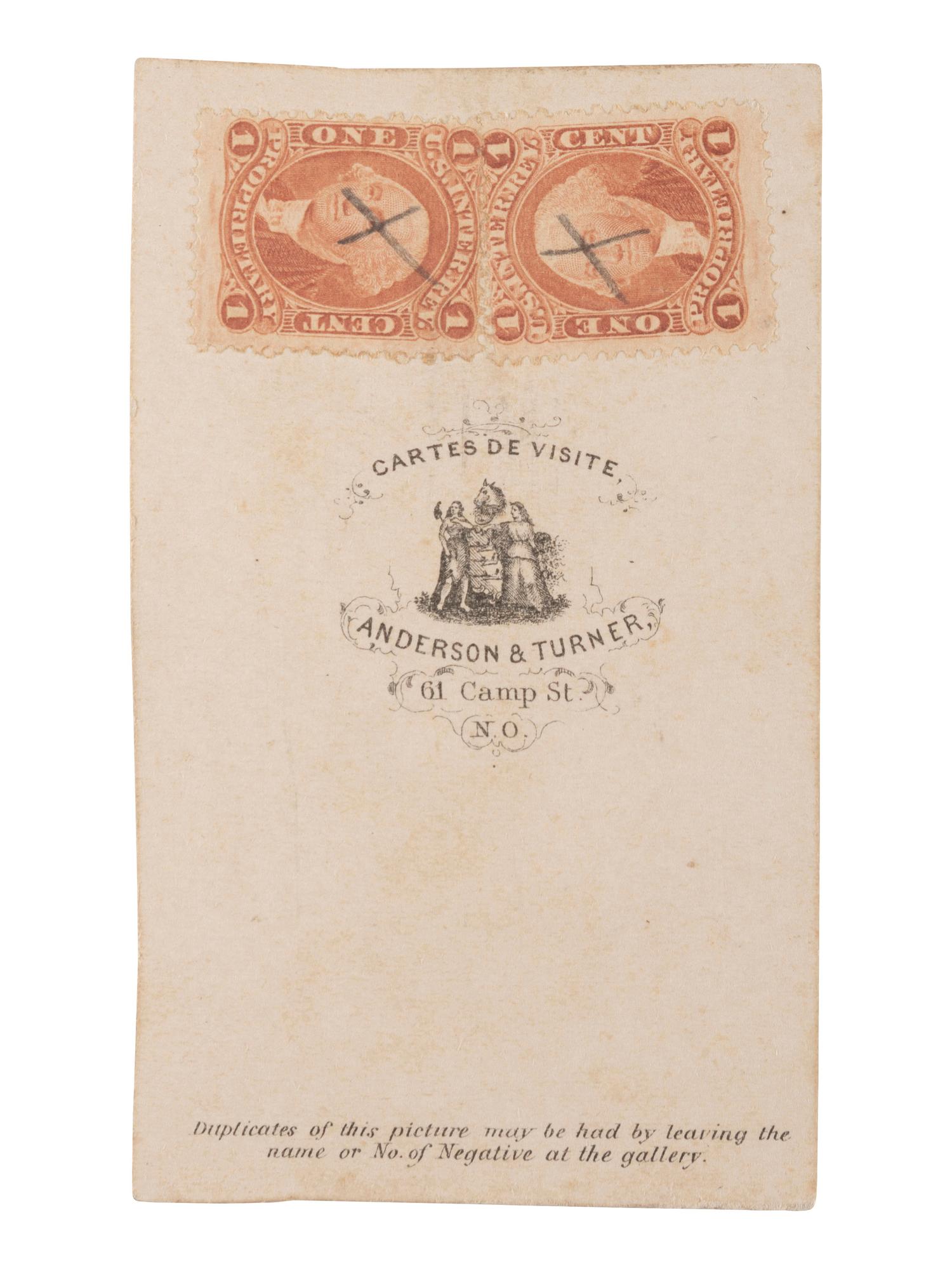[CIVIL WAR]. ANDERSON & TURNER, photographers. CDV of Henry Watkins Allen, CSA brigadier general and last Confederate governor of Louisiana. New Orleans, LA: [ca 1864-1865].