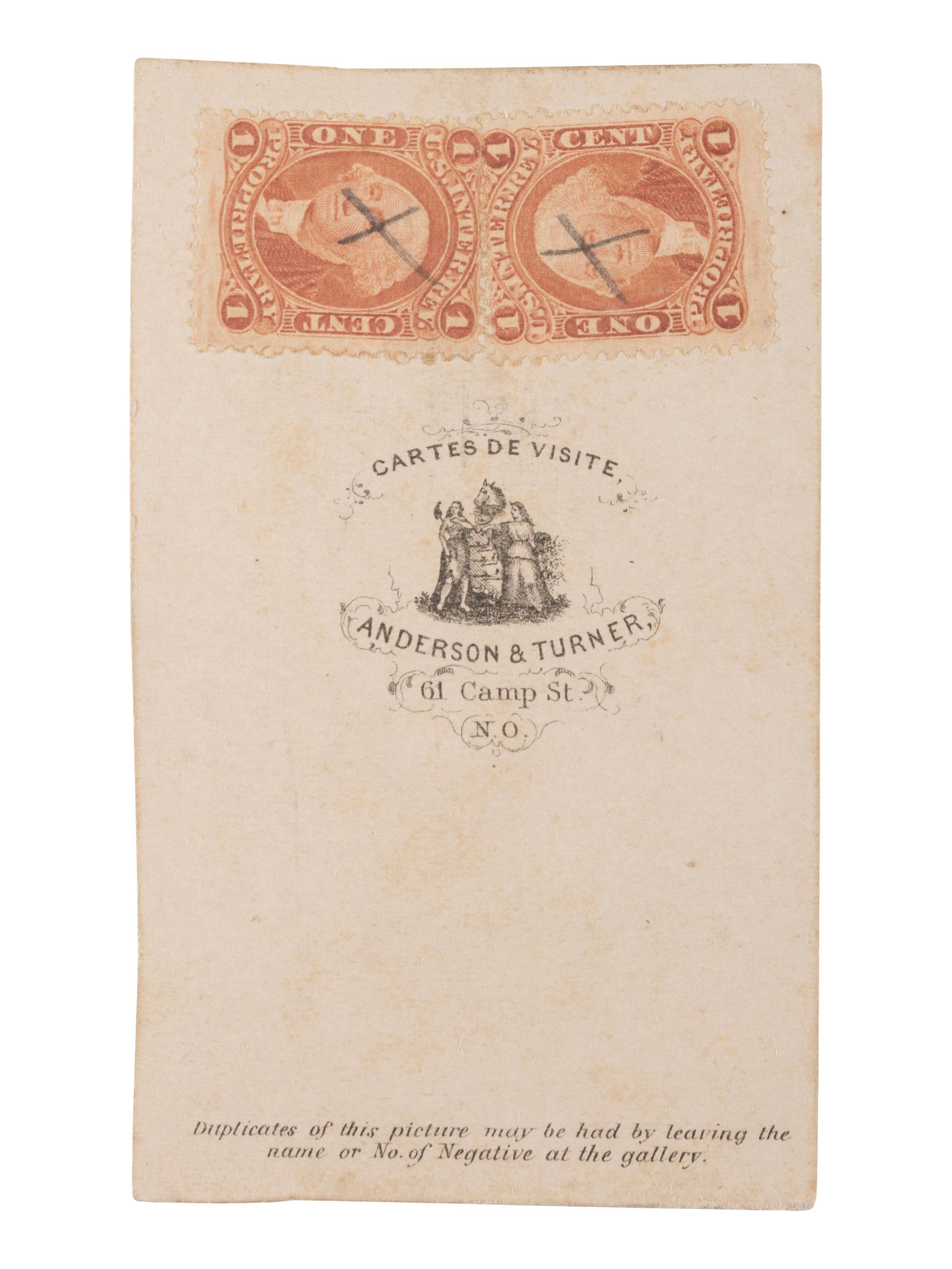 [CIVIL WAR]. ANDERSON & TURNER, photographers. CDV of Henry Watkins Allen, CSA brigadier general and last Confederate governor of Louisiana. New Orleans, LA: [ca 1864-1865].