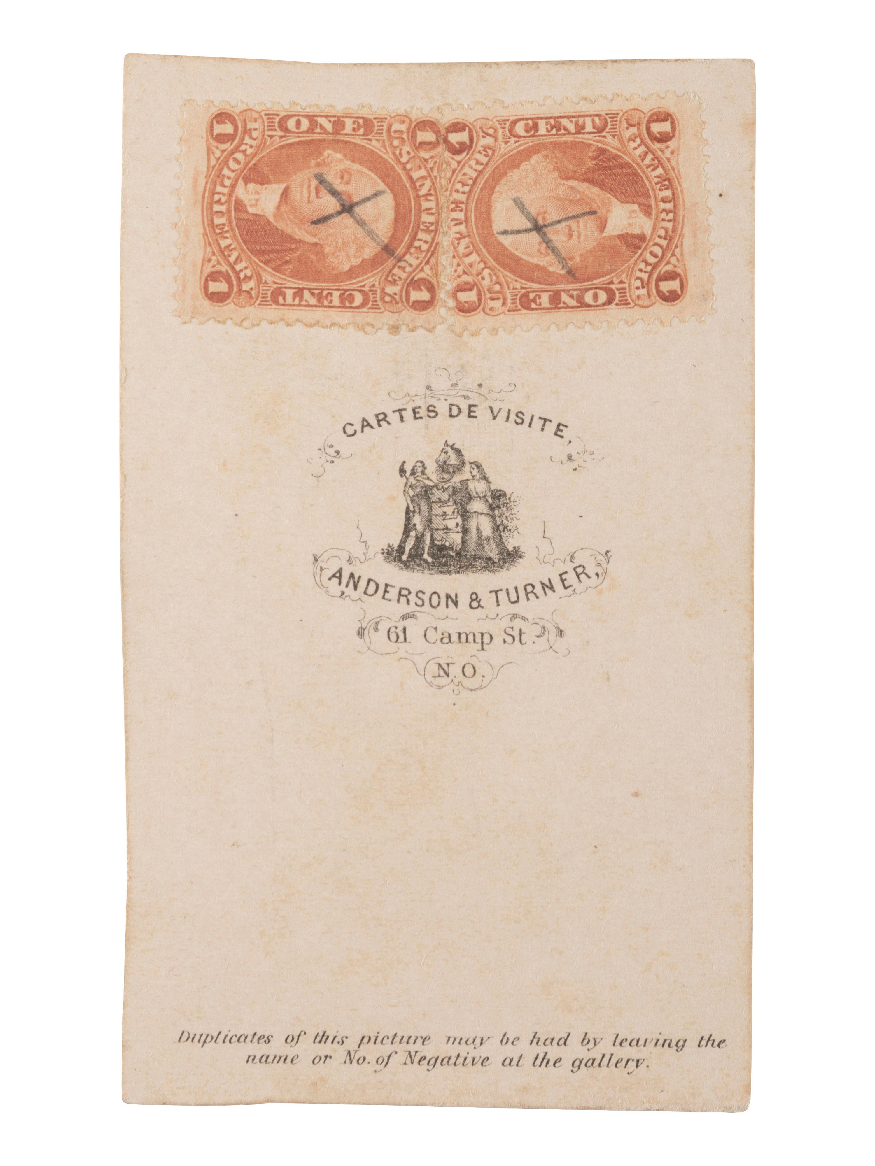 [CIVIL WAR]. ANDERSON & TURNER, photographers. CDV of Henry Watkins Allen, CSA brigadier general and last Confederate governor of Louisiana. New Orleans, LA: [ca 1864-1865].