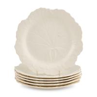 A Set of Six Wedgwood Lettuce-Ware Salad Plates