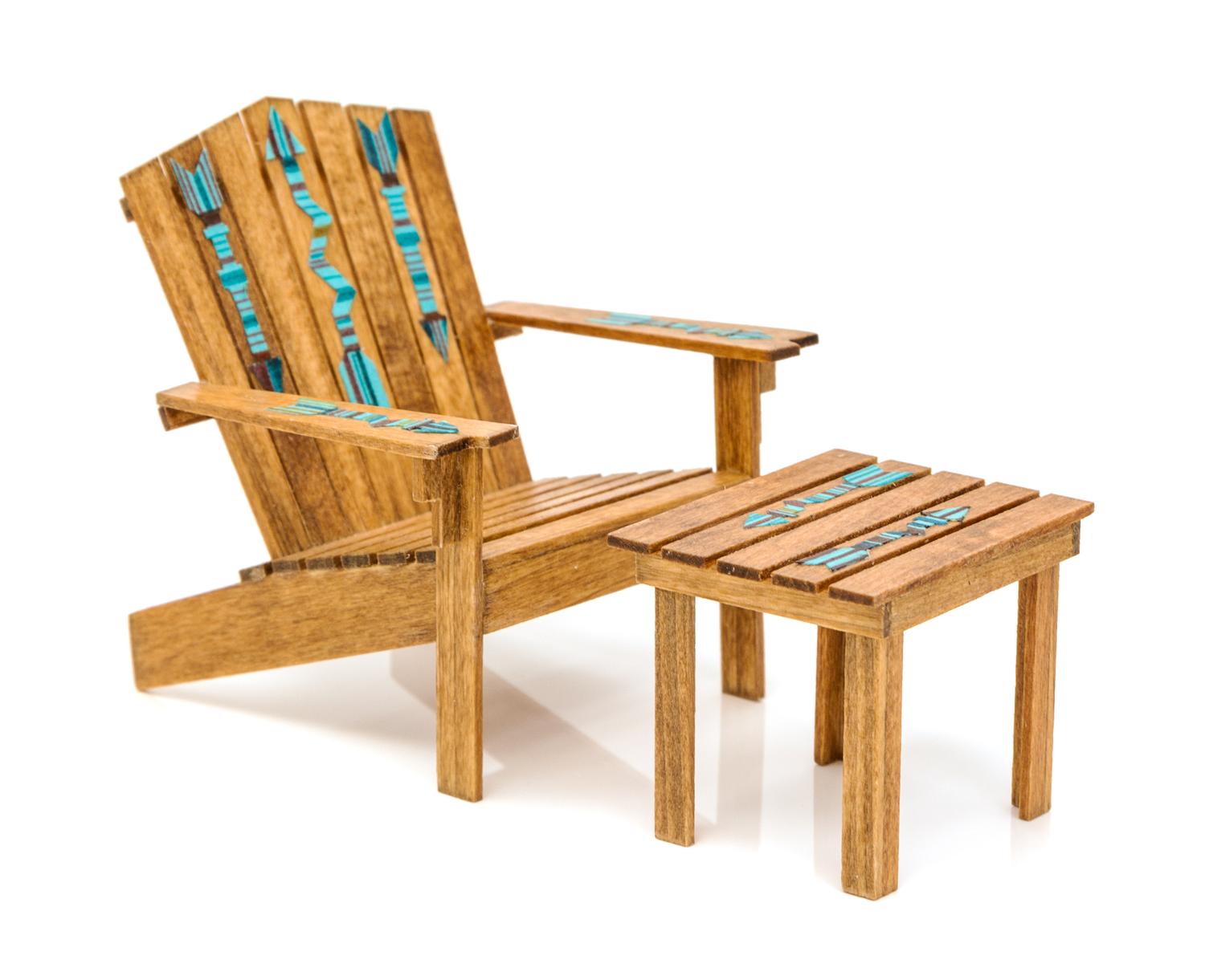 A Southwestern Style Lounge Chair and Side Table