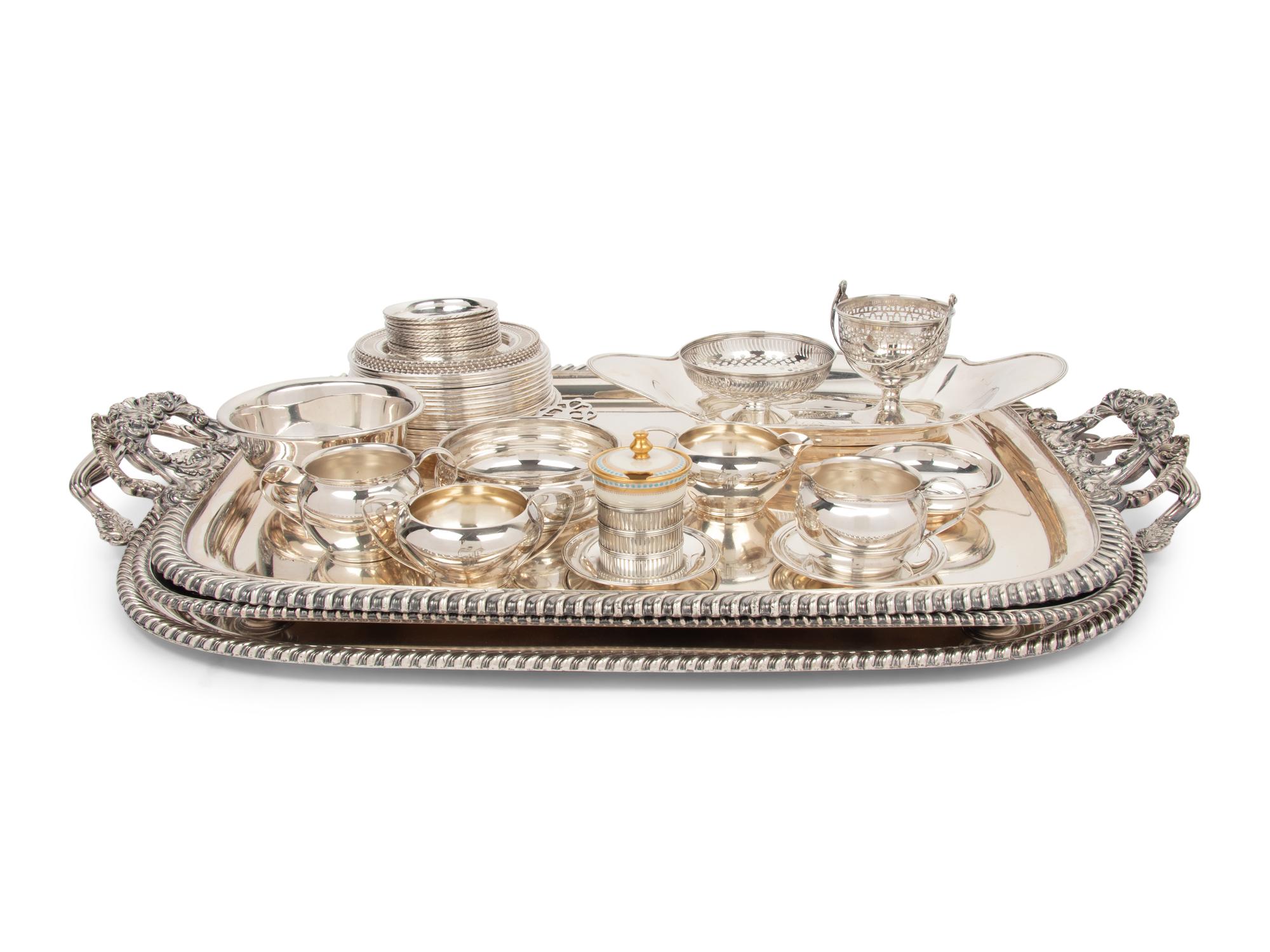 A Collection of American and Mexican Silver Table Articles