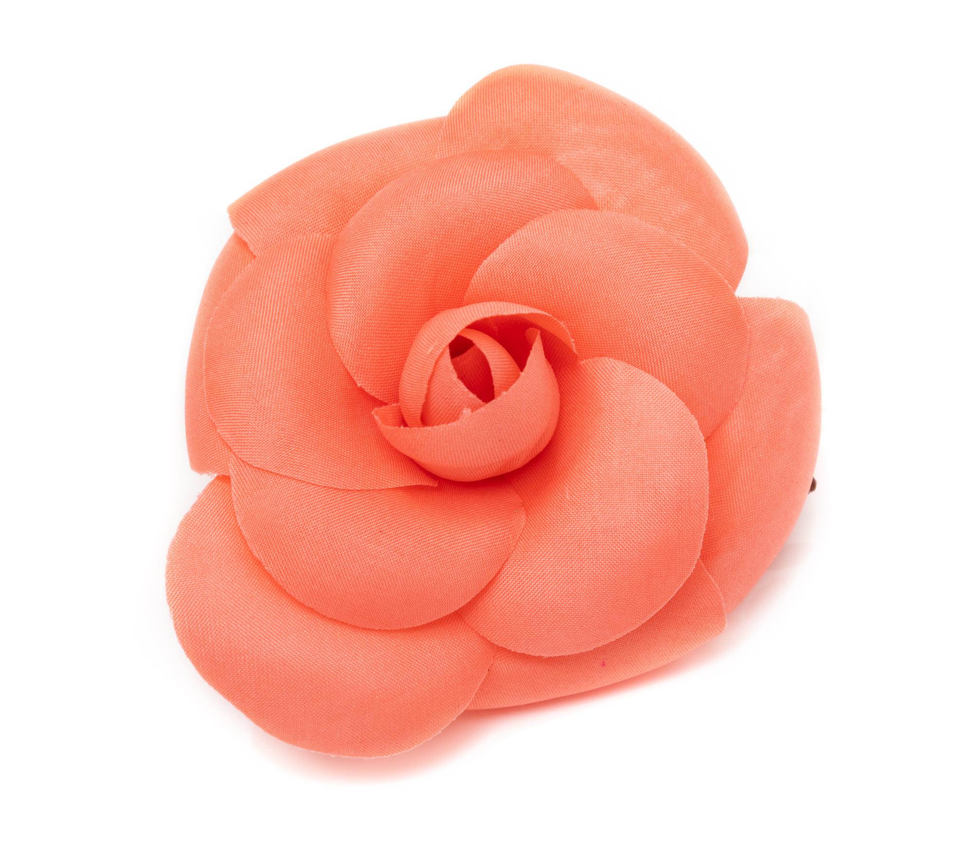 Chanel Pink Camellia Flower Pin, 1980-90