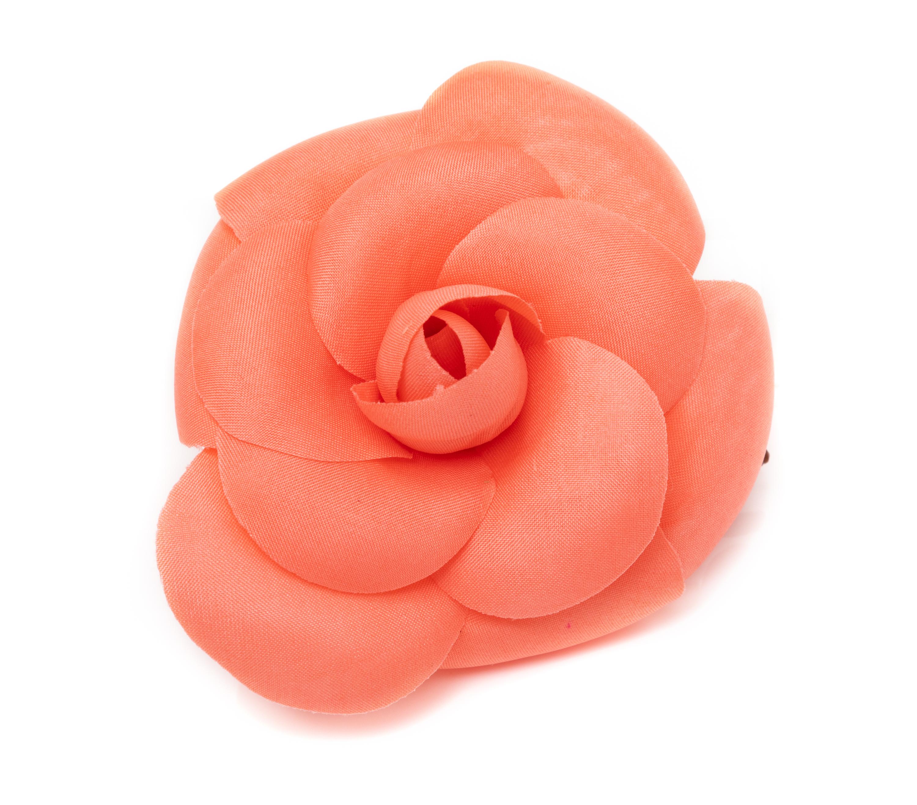 Chanel Pink Camellia Flower Pin, 1980-90