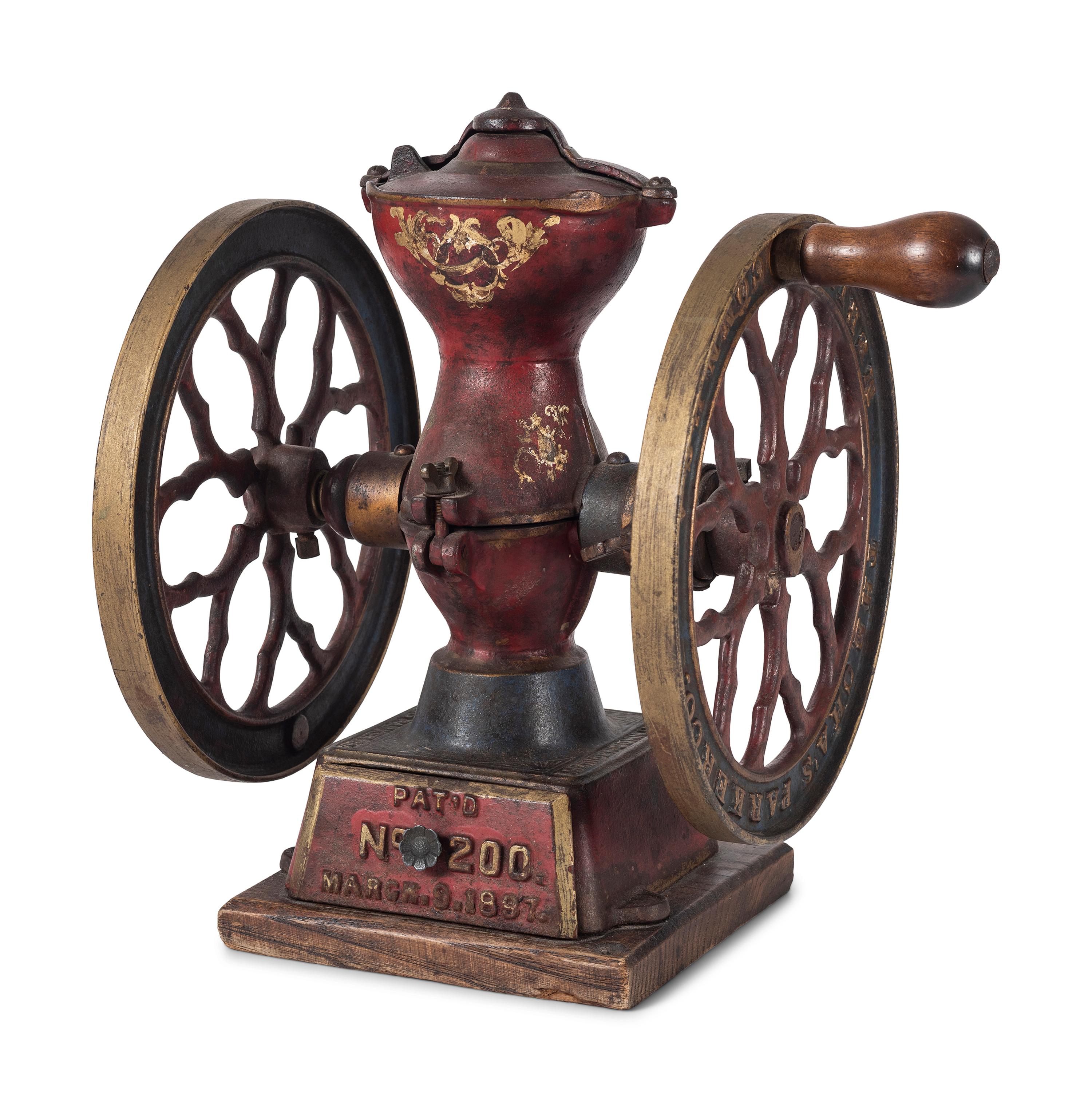 A Charles Parker Model 200 Painted Cast Iron Coffee Mill