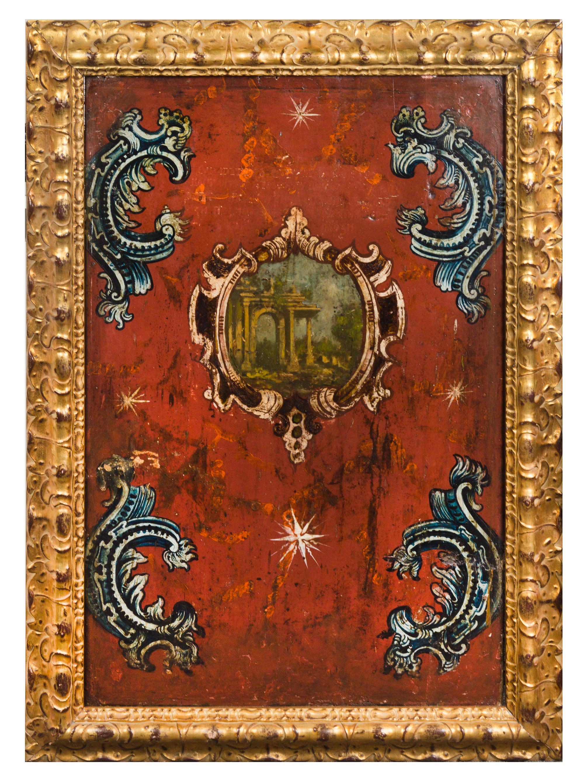 A Set of Four Italian Painted Panels Height 37 1/2 x width 25 inches. — 18TH/19TH CENTURY