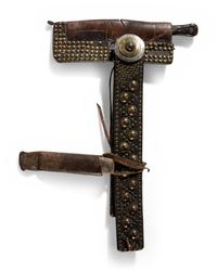 Blackfeet Tacked Belt, with Knife Sheath and Whetstone Case