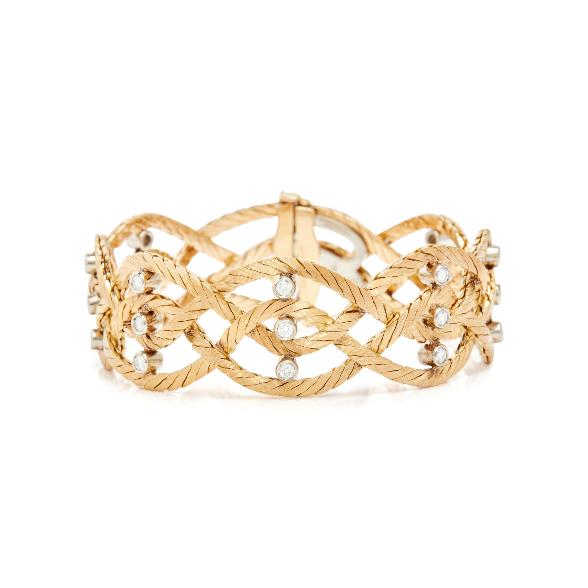 BUCCELLATI, YELLOW GOLD AND DIAMOND BRACELET