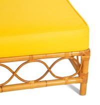 A Bielecky Brothers Rattan Settee with Two End Tables and a Pair of Ottomans