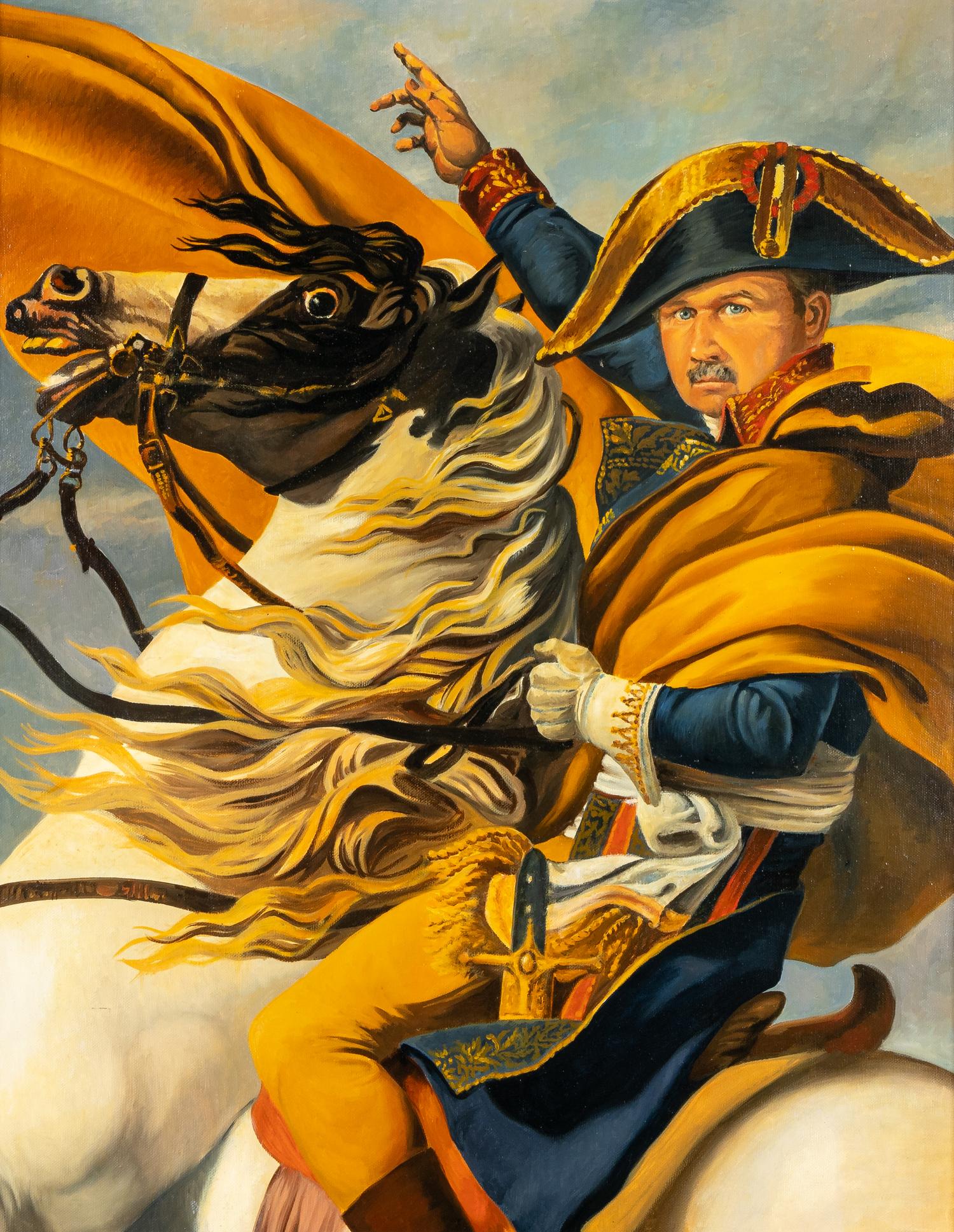 Mike Ditka's Personally Owned and Displayed Napoleon Crossing The Alps-Inspired Painting,