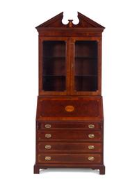 A George III Style Mahogany Secretary Bookcase