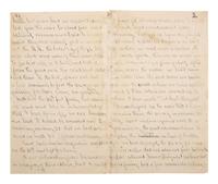 [CIVIL WAR]. Battle of Fredericksburg letter with sketched map of battle lines by Sgt. William H. Broughton, 16th Maine Infantry Regiment, POW at Weldon Railroad. "Camp on the Battle Field," 14 December 1862.