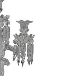 A Pair of Baccarat ' Medallion' Crystal Four-Light Candelabra