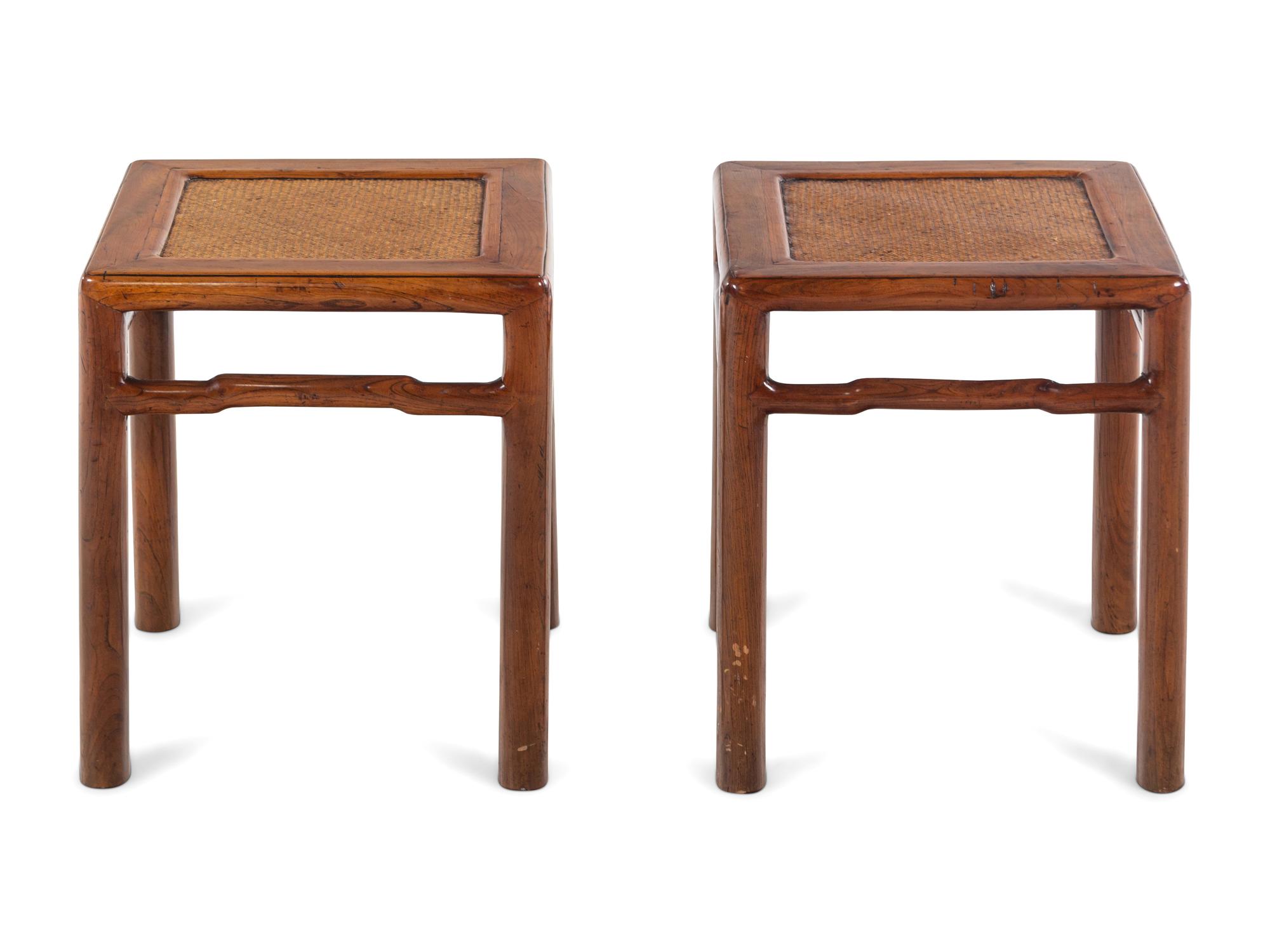 A Pair of Chinese Hardwood Low Tables