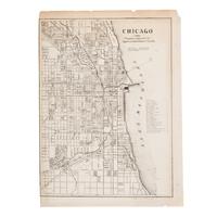 [Chicago Fire]. A group of 8 maps of Chicago, most showing the burnt district, comprising: