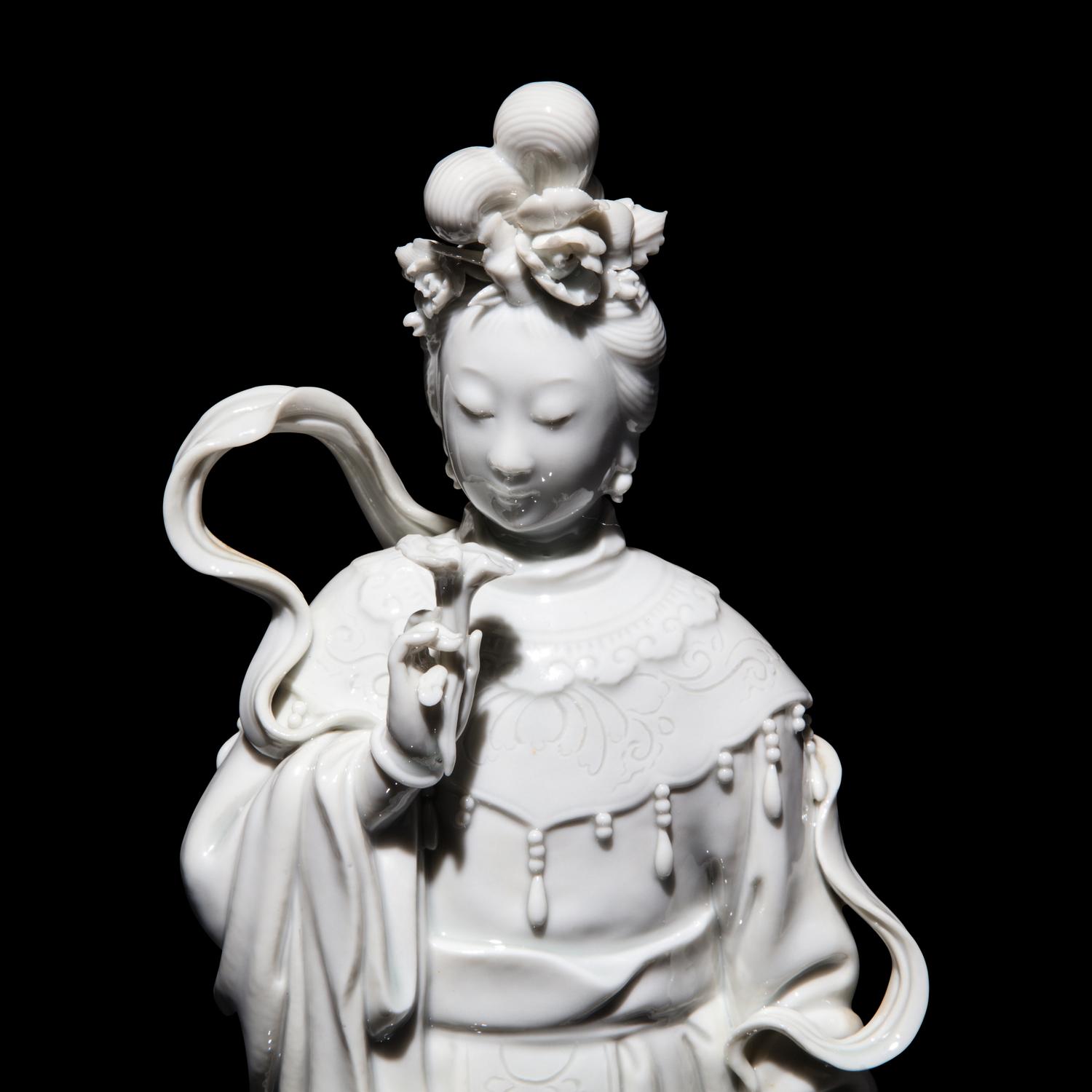 A Chinese Blanc de Chine Figure of a Female Immortal