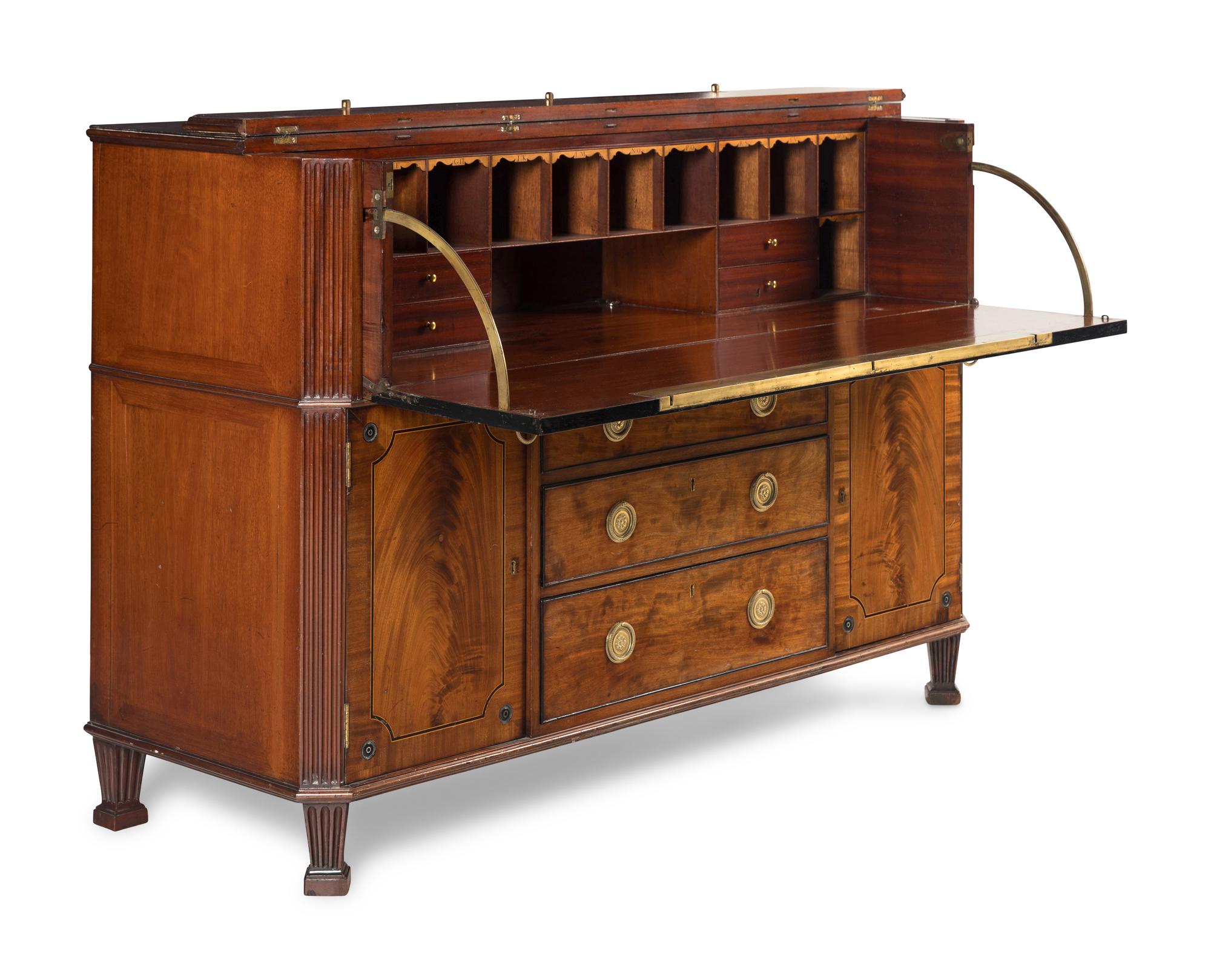 A George III Mahogany Fall-Front Bureau