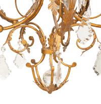 An Italian Gilt Metal and Cut Glass Ten-Light Chandelier