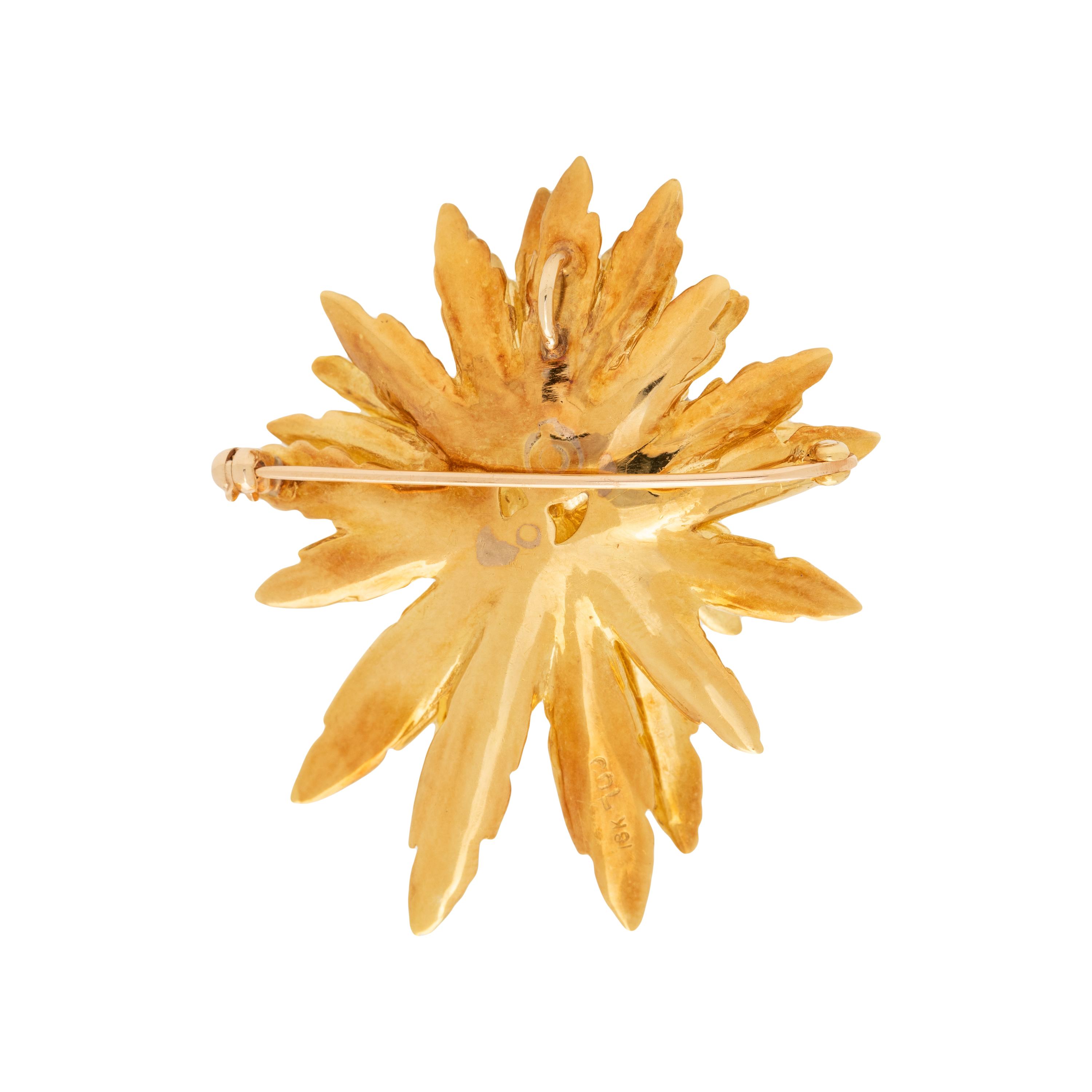 YELLOW GOLD AND DIAMOND PENDANT/BROOCH