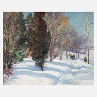Edward Willis Redfield (American, 1869–1965) Sleighing by the River near Centre Bridge