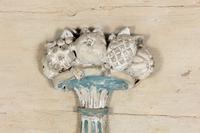 A Louis XV/XVI Transitional Grey and Blue-Painted Trumeau