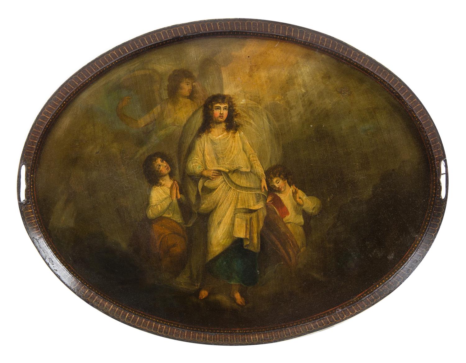 An English Painted Tole Tray Width 30 3/8 inches. — 19TH CENTURY