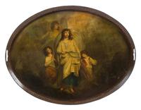 An English Painted Tole Tray Width 30 3/8 inches. — 19TH CENTURY