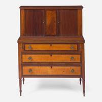A Federal inlaid and mahogany tambour desk New England, circa 1810